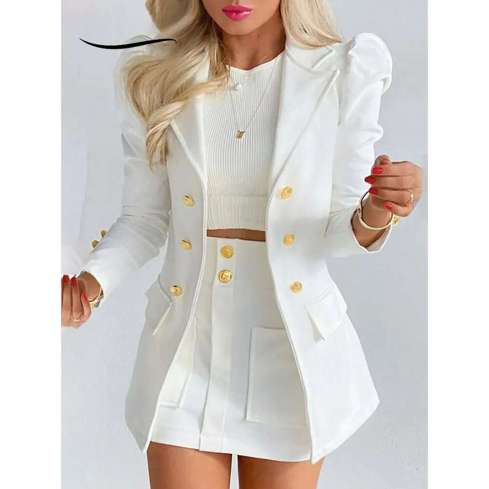 Spring and Autumn Fashion Casual Dress Set Women's Sports Jacket Skirt Elegant