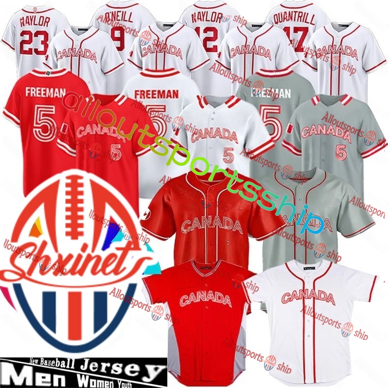 Canada Baseball jersey 2026 Jersey World Baseball Classic Freddie Freeman Otto Lopez Denzel Clarke Jacob Robson Tyler ONeill Abraham Toro Cal Quantrill shxinet