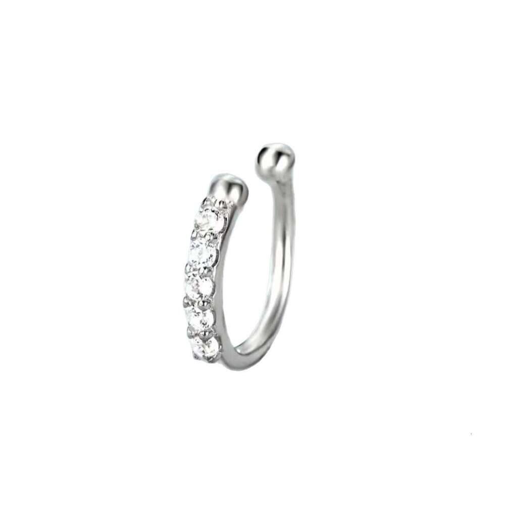 Electroplated Silver Nose Studs Ear Cuffs Fine Diamond Earrings European And American Bohemian Unique Lip Rings Unisex Earrings