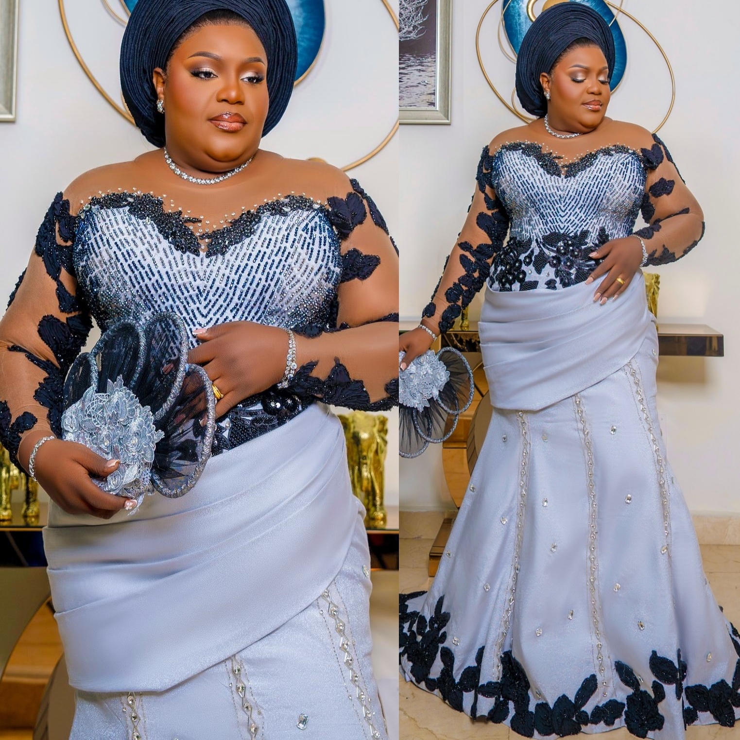 2026 Plus Size Silver Mermaid Mother Of Bride Dresses Appliques Crystals Satin Evening Party Mama's Dress Vintage 50's Birthday Wedding Gues