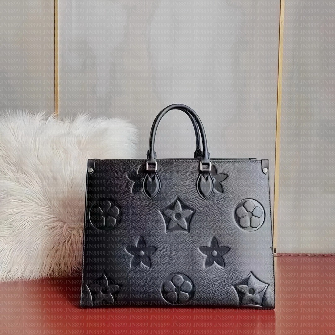 Luxurys Designer Bag Onthe go Embossed Flower Large Capacity GM MM Tote Bag Fashion Women Shoulder Bags Handbags Lady Crossbody Female backpack Purse Shopping Bags
