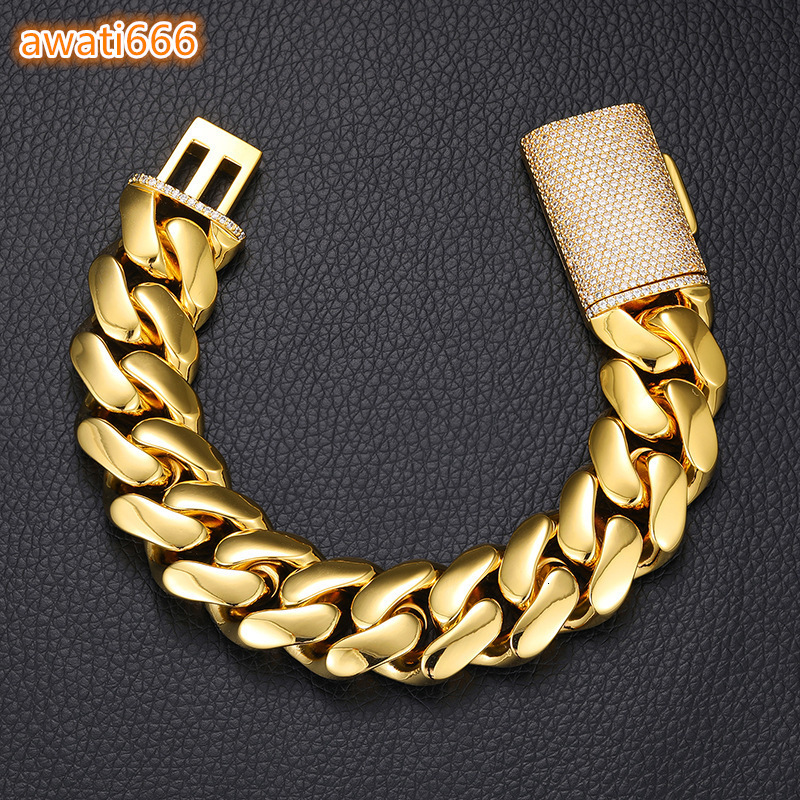 10-20mm 7-9 Inch Miami Cuban Link Chain Iced Out Gold Plated S925 MoissaniteVVS Diamond Rappers Hip Hop Jewelry Anklet Bangle Bracelet