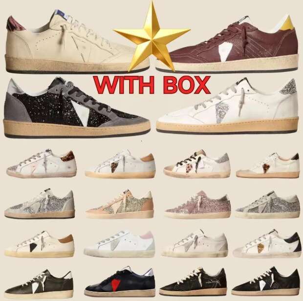 Top Quality Designer Shoes Old Loafers Super-star Leather Italy Dirty Pure-star Brand Women Men Ball Casual Star Trainers Sneakers size 35-45