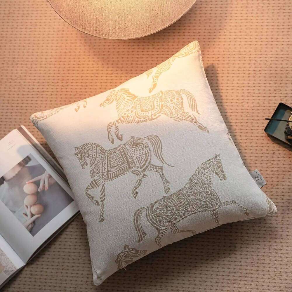 Luxury Geometric Jacquard Cushion Covers Premium Oatmeal Grey Modern Minimalist Home Decor High-End Designer Throw Pillow Cases 26L0211 Pillow Case