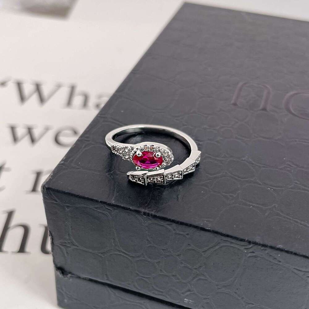 Super Shiny Exquisite Micro Pave Zircon Snake Shape Index Finger Open Ring For Women