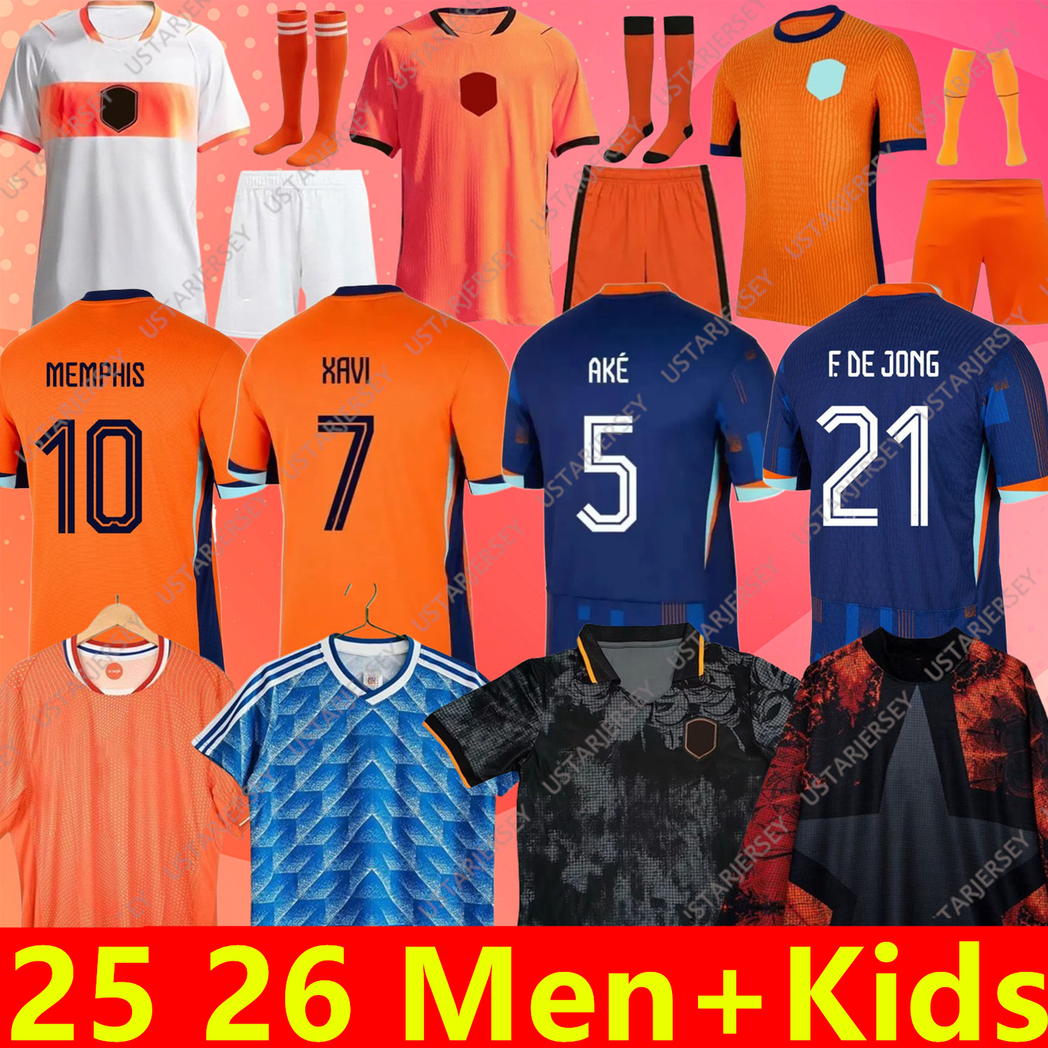 26 27 Netherlands soccer Jerseys world cup 2026 2027 Holland Home Away Player Fans Men Kids Football Jersey Shirts Kit MEMPHIS XAVI VIRGIL DE JONG GAKPO MALEN DUMFRIES