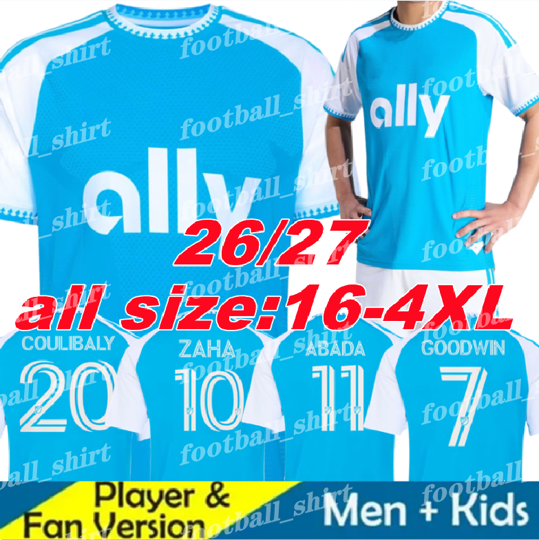 26 27 Charlotte FC Soccer Jerseys ZAHA ABADA BERCHIMAS WESTWOOD TOKLOMATI 2026 2027 MLSS Home Away Mens kids kit Football Shirt football kit shirt men kids uniform