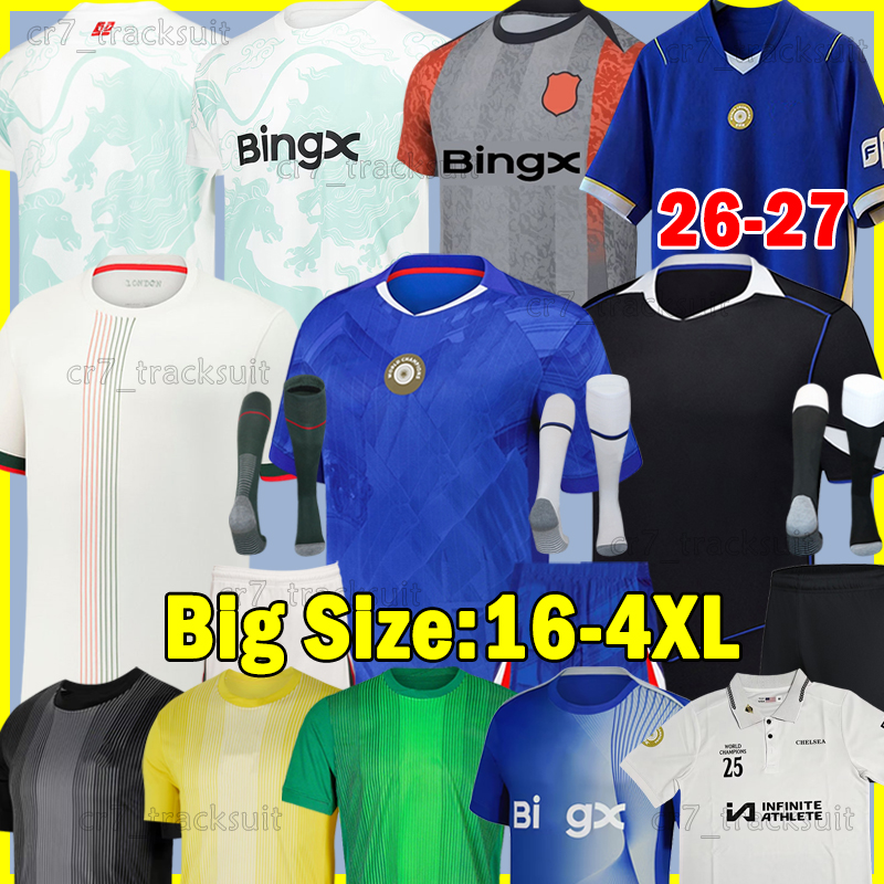 XXXL 4XL CFC Soccer Jerseys Football Shirts JOAO PEDRO ENZO NETO 2025 2026 CAICEDO PALMER Chelse Long sleeves GEORGE BUONANOTTE Goalkeeper SANCHEZ Men kids kits sets
