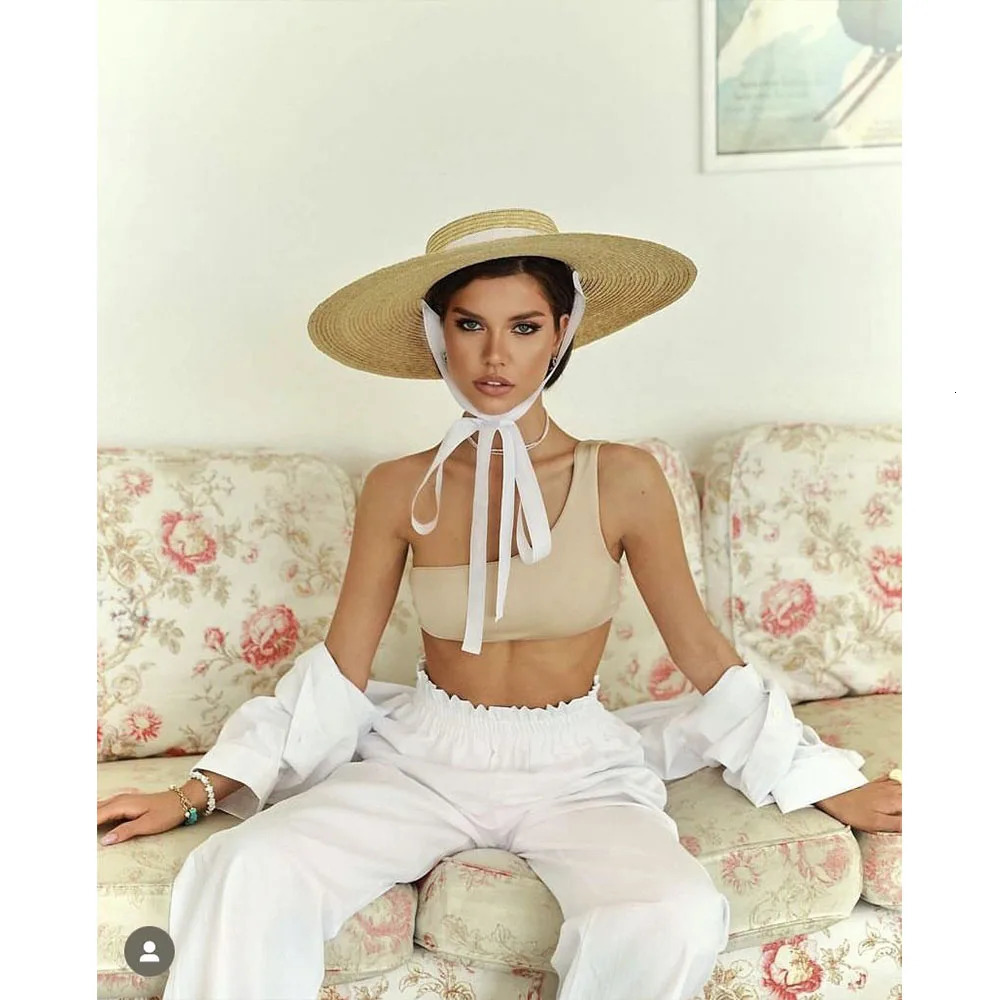 women spring wide brim chic straw hat fashion straw hat Picnic boater wedding straw hat vacation sun hat beach summer hat travel 260209