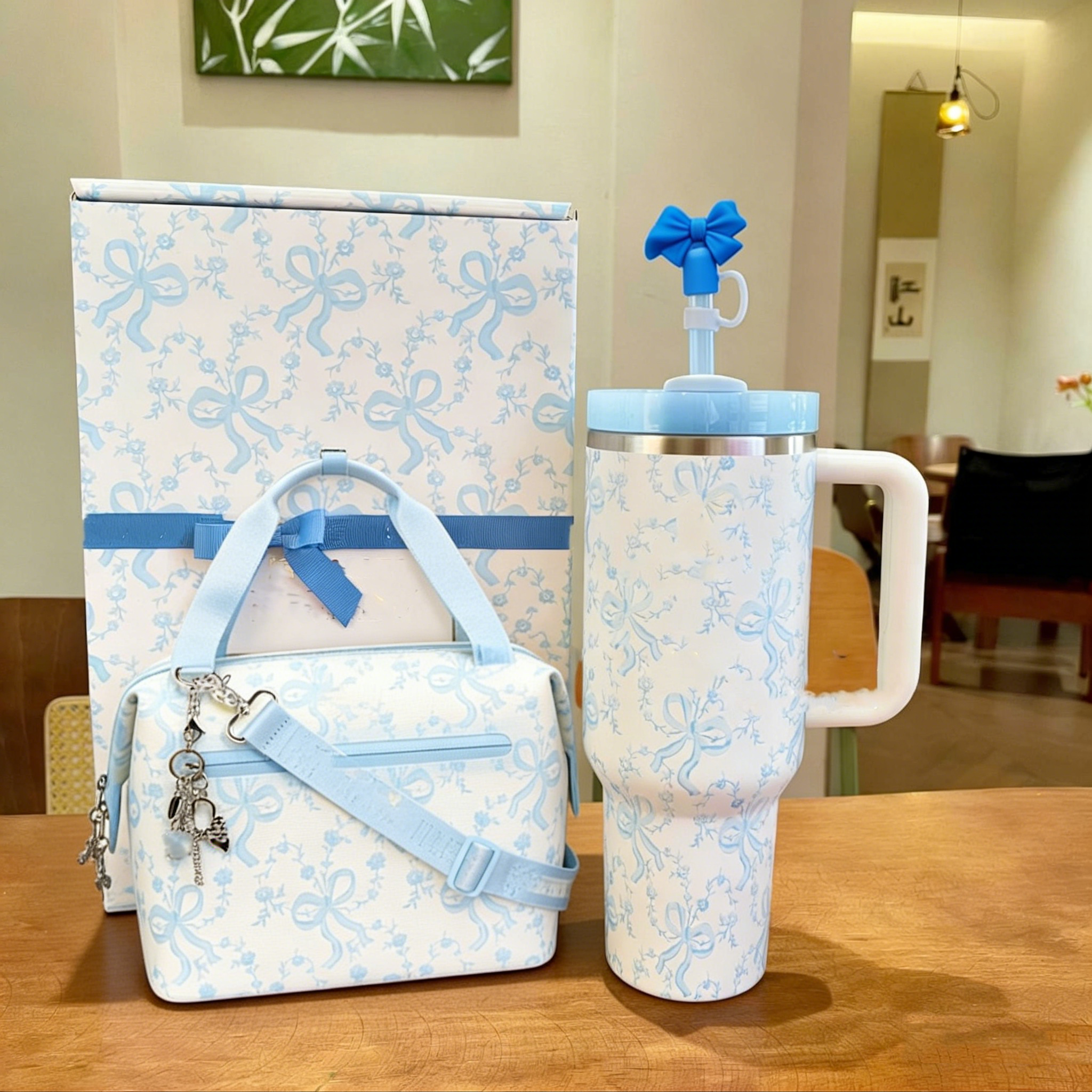 US Warehouse 40oz Tumblers Cups Lunch Bag All Day Julienne Mini Cooler Bag Boxes With Bow Cap Limited Mug Gift Wicked Green Water Bottle