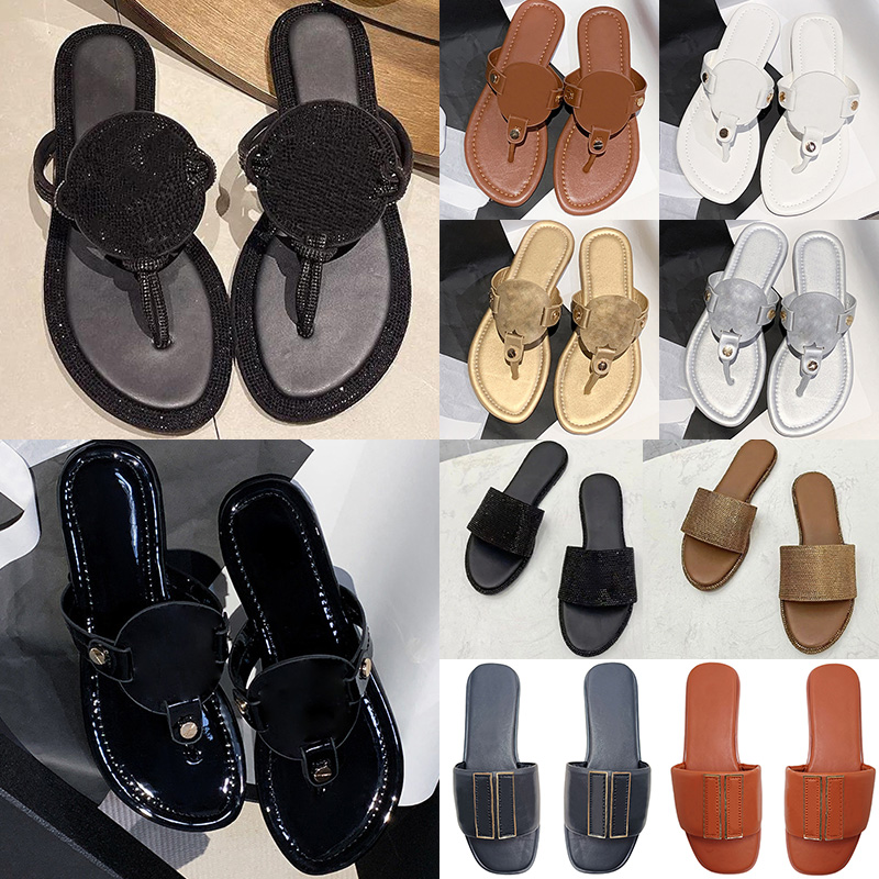 Free Shipping with box designer Sandals women slides luxury flat flip flops sliders slide diamond sandal womens outdoor shoes