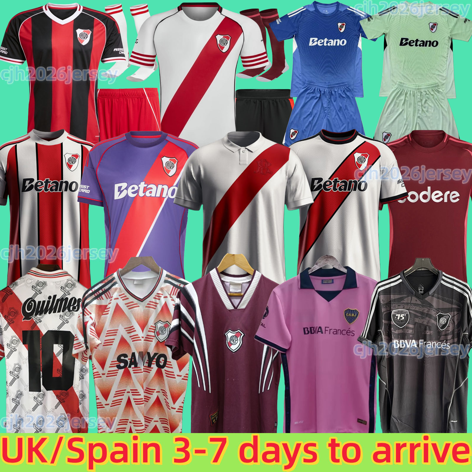 River Plate 2026 125-Year Anniversary Kit River Plate Soccer Jerseys 13 14 Camisetas de futbol DE LA CRUZ BELTRAN BORJA SOLARI SIMON FERNANDEZ Football Shirts Men set