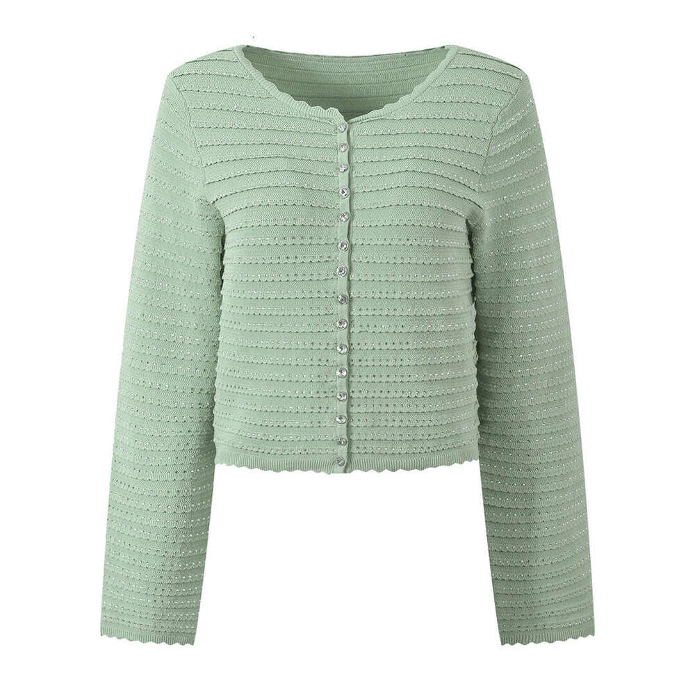 2026 spring/summer new lace rhinestone elegant round neck short cardigan vest skirt three piece set women's suit