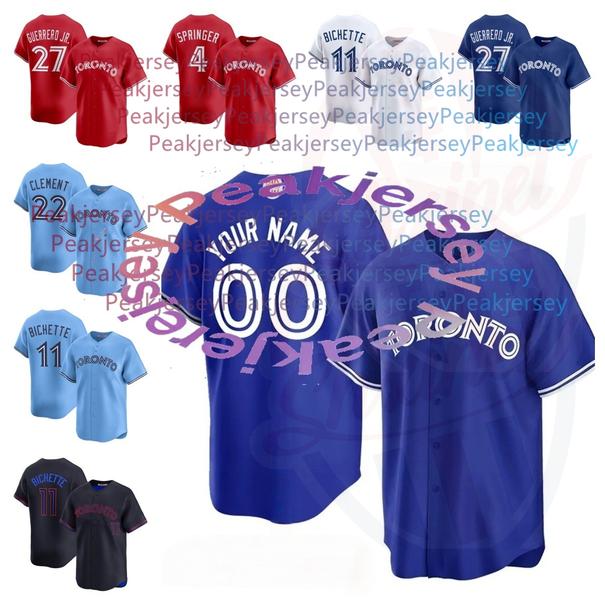 NEW Torontos 2025 World Series Blue Baseball Jersey Je Carter 27 Vladimir Guerrer Jr. 11 B Bichette 4 Gerge Springer 30 Kirk 39 Trey Yesavage Daultn
