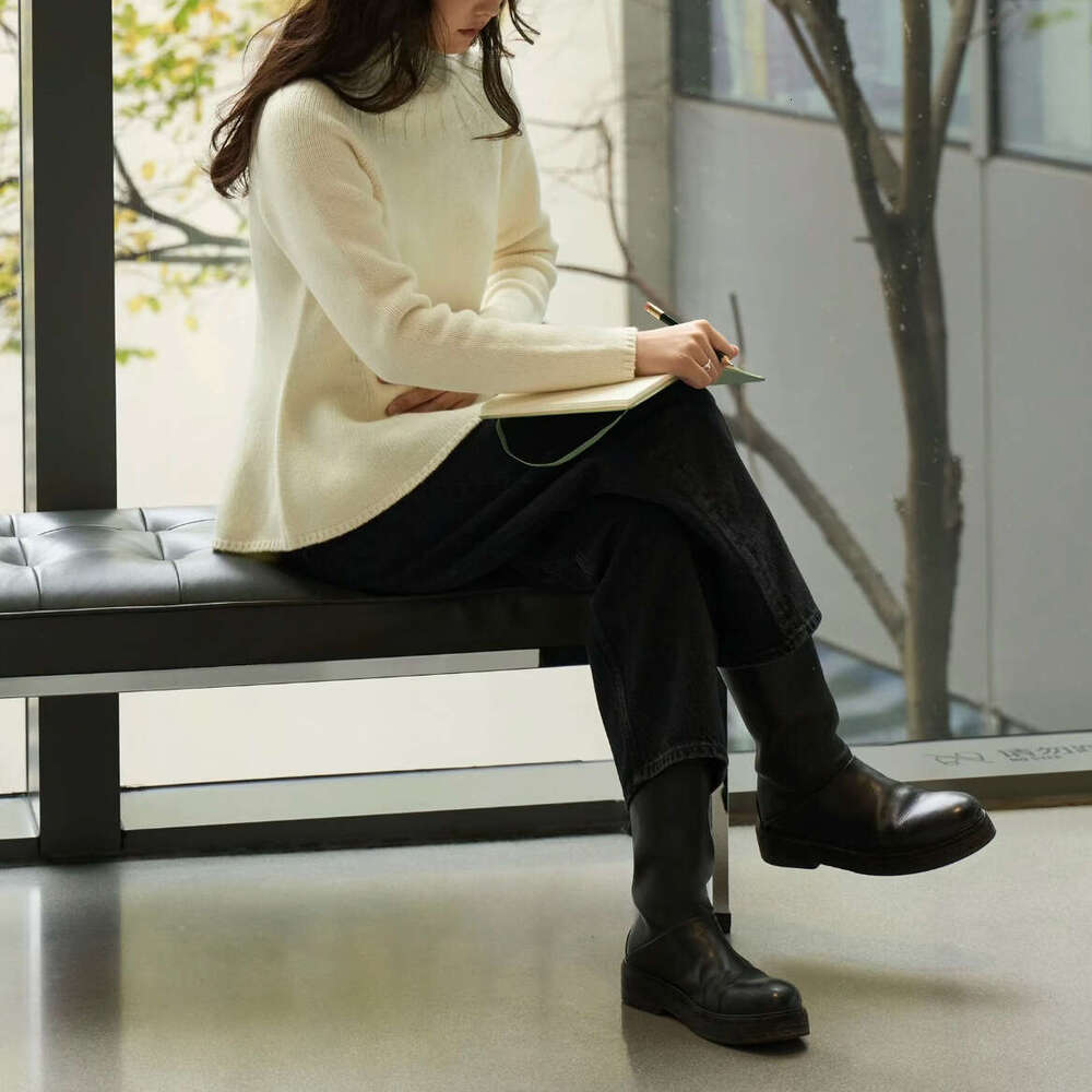 Designer women's slim fit ruffled wool sweater 2026 autumn/winter new top