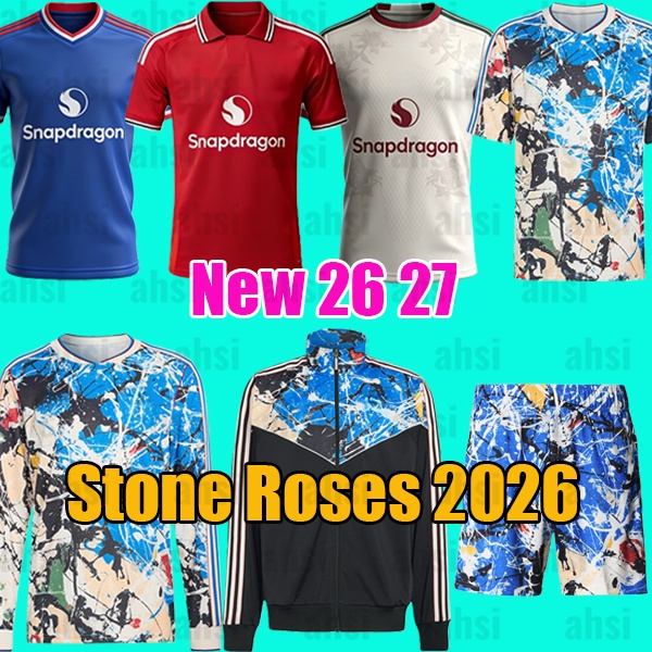 Manchester SESKO MBEUMO CUNHA 25 26 Soccer Jerseys football shirts B. FERNANES men kids kits MAINOO goalkeeper United Stone Roses 2026 shorts tracksuit Jacket