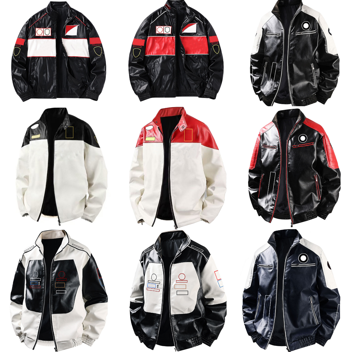 F1 2026 New Racing Suit Jacket Formula 1 Fans Retro Motorcycle Jacket for Men and Women Biker Riding Windproof Leather Jacket Zip Coat