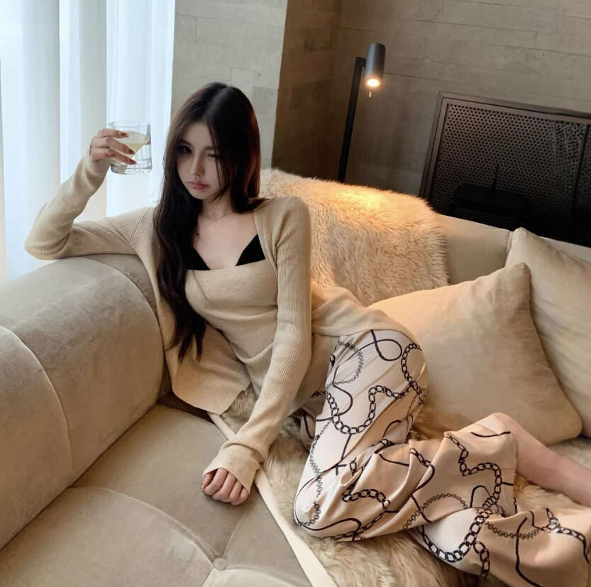 Designer women's acetate loose straight leg wide leg pants cool, soft, lightweight, high-end and elegant 2026