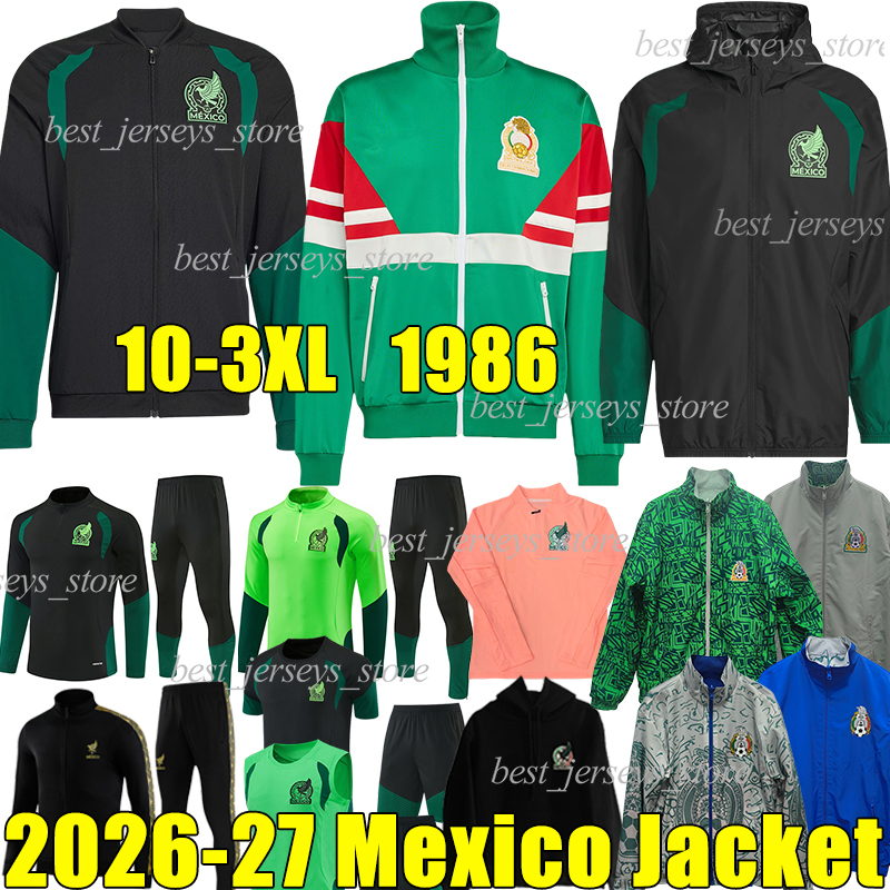 XXXL 1986 Mexico jackets soccer tracksuits sets 2026 world cup All Weather Jacket football training suit Hoodies survetement jogging long sleeve Windbreaker