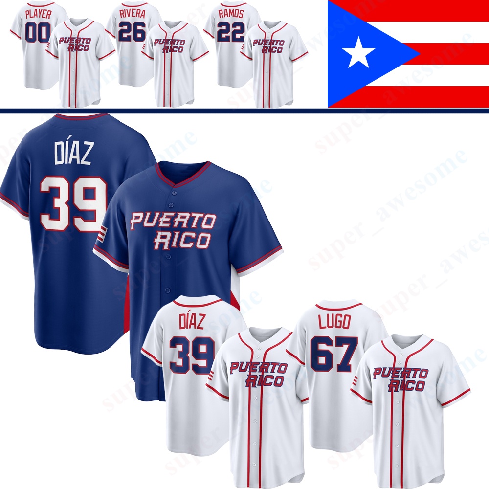 2026 Team Puerto Rico Baseball Jersey Nolan Arenado Edwin Diaz Heliot Ramos Martin Maldonado Seth Lugo Yadier Molina 22 Bad Bunny Carlos Beltran Angel Pagan Martinez