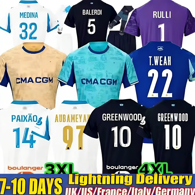 25 26 Marseille GREENWOOD Soccer Jerseys OUNAHI Harit 2025 2026 OM KIDS Kit Tops Football Shirt Men Kids NDIAYE MOUMBAGNA Mbemba Veretout SARR