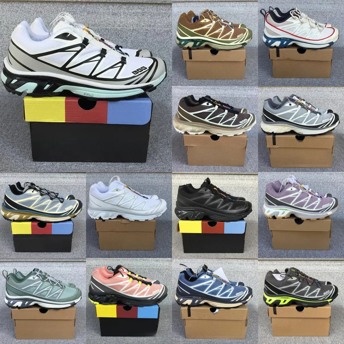 Designer Outdoor Hiking Xt-6 shoes men women XA-PRO-3D XT-4 XT-Q Quest Gore-TexTriple Black Silver Metallic White Lunar Rock monument Wren Kangaroo Sneakers