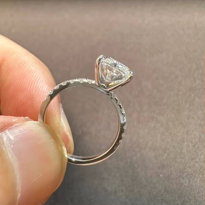 IGI 5ct Radiant 10K White Gold Lab Grown Diamond Engagement Ring with CVD HPHT Diamond - view 4