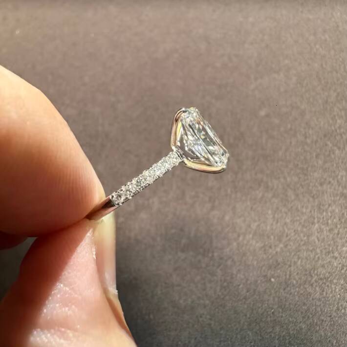 IGI 5ct Radiant 10K White Gold Lab Grown Diamond Engagement Ring with CVD HPHT Diamond - view 5