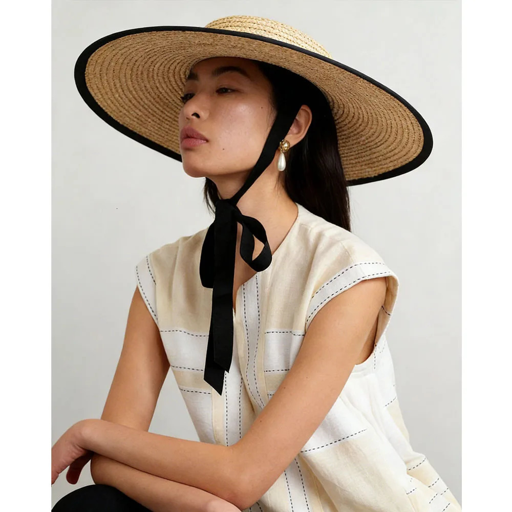 women spring wide brim chic straw hat fashion straw hat Picnic boater wedding straw hat vacation sun hat beach summer hat travel 260209