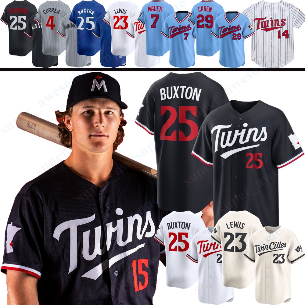 MinnesotaS Twins Baseball Jersey Byron Buxton Royce Lewis Luke Keaschall Joe Ryan Trevor Larnach Josh Bell Matt Wallner Ryan Jeffers Brooks Lee Joe Mauer Puckett