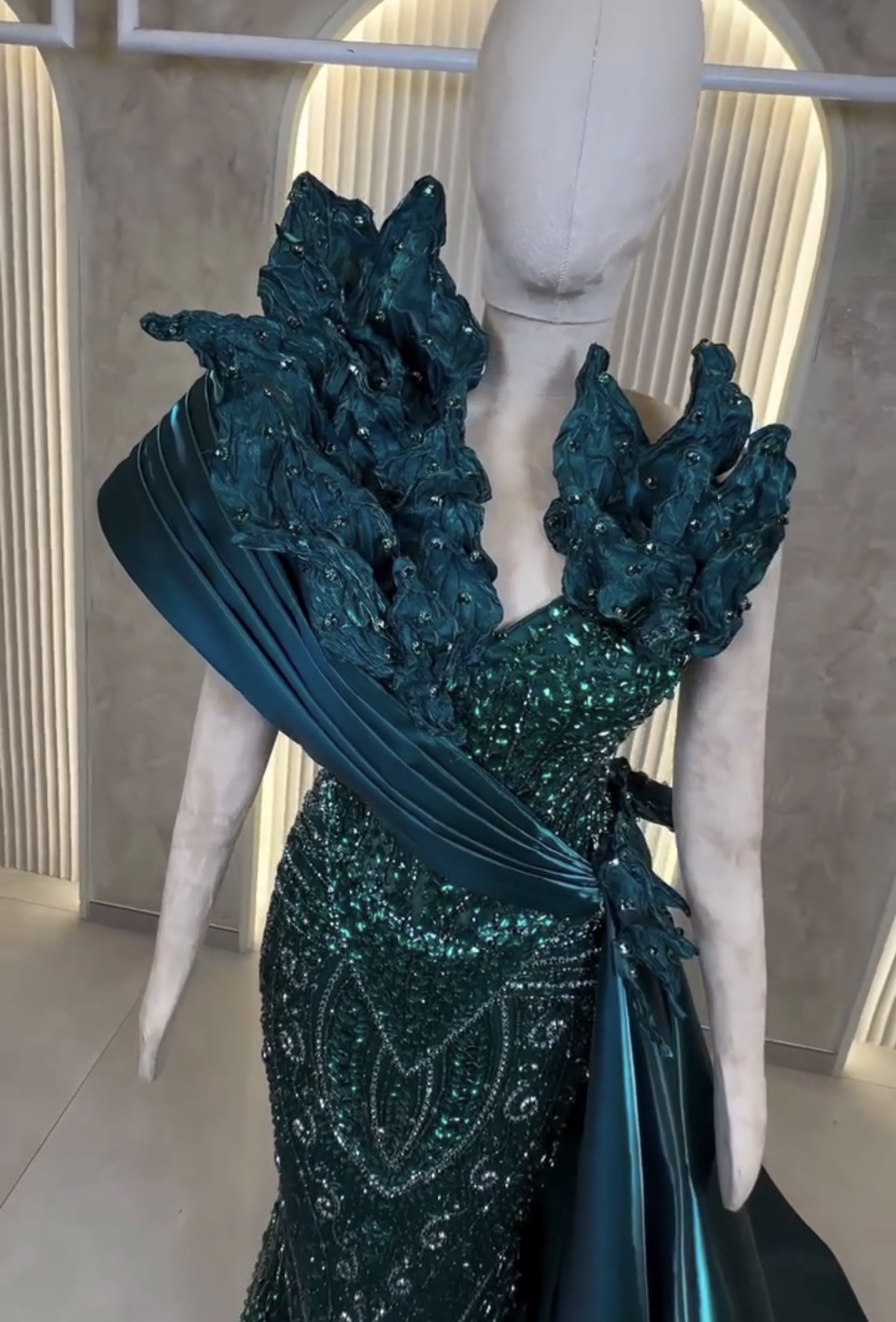 Aso Ebi Dark Green Mermaid Prom Dresses 2026 Beaded Crystals Sequined Stylish Evening Formal Party Second Birthday Engagement Gowns Dress For Special 