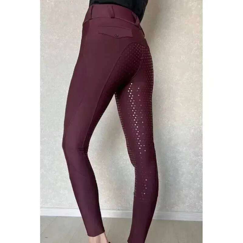 Black Full Seat Silicone Breeches Anti-pilling Horse Tights Women Riding Pant Equestrian Clothes 26Y0211