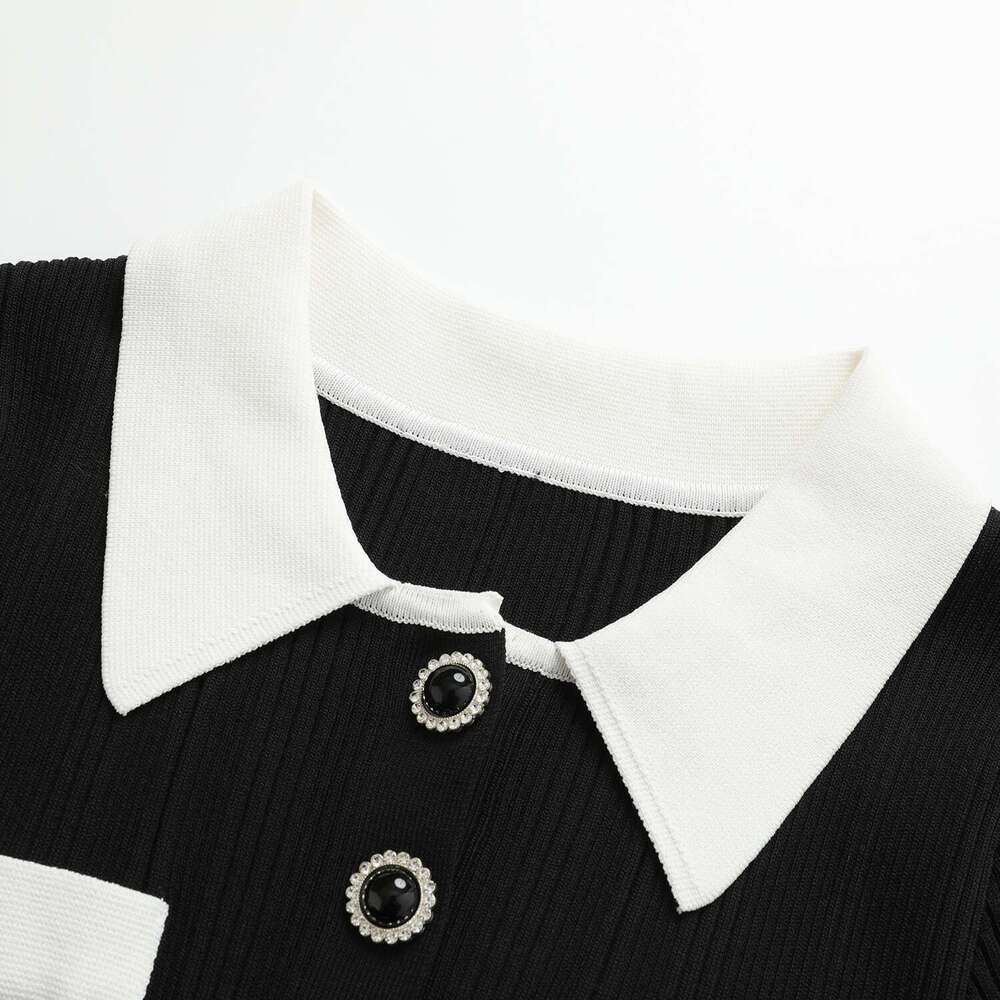 2026 autumn new elegant social style lapel knit women's waist cinched slim fit mermaid dress