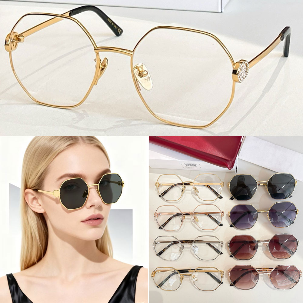 square optical frame sunglasses luxury womens designer sunglasses GG2048O Shiny rose gold toned metal frame sunshade eyeglasses high quality UV400 Protection