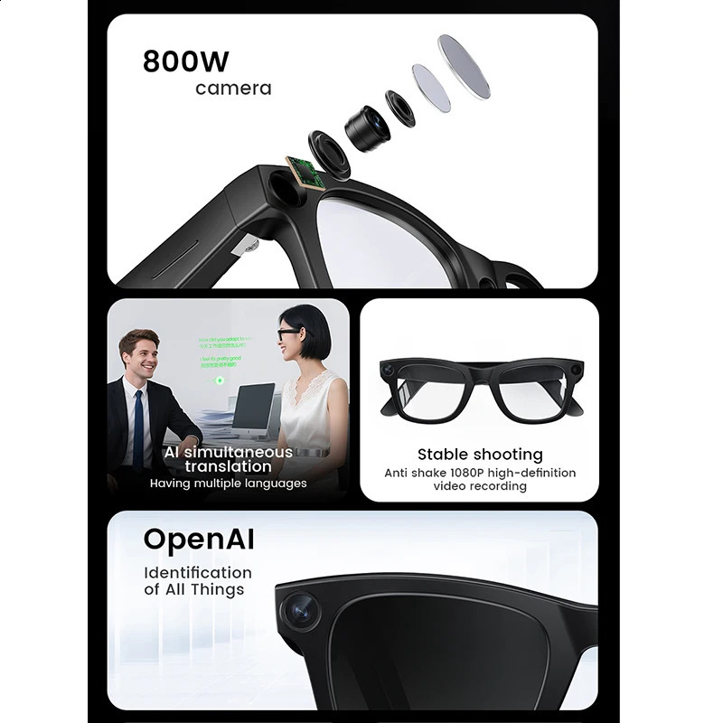 2026 Smart Glasses HD Po Video OpenAI Record Translation Touch Pochromic Lenses Bluetooth Call Music Multifunction Glasses 260206