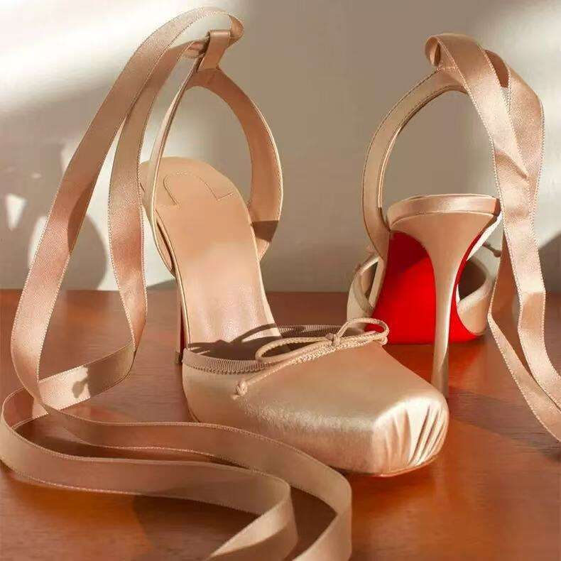 Top Luxury heel dance Silk bow cassia lace up heel pump Toe Women's Ballet flat Low high Slip-On ballerina Flats Boat wed Dress shoes Loafers Designer Shoe woman with box