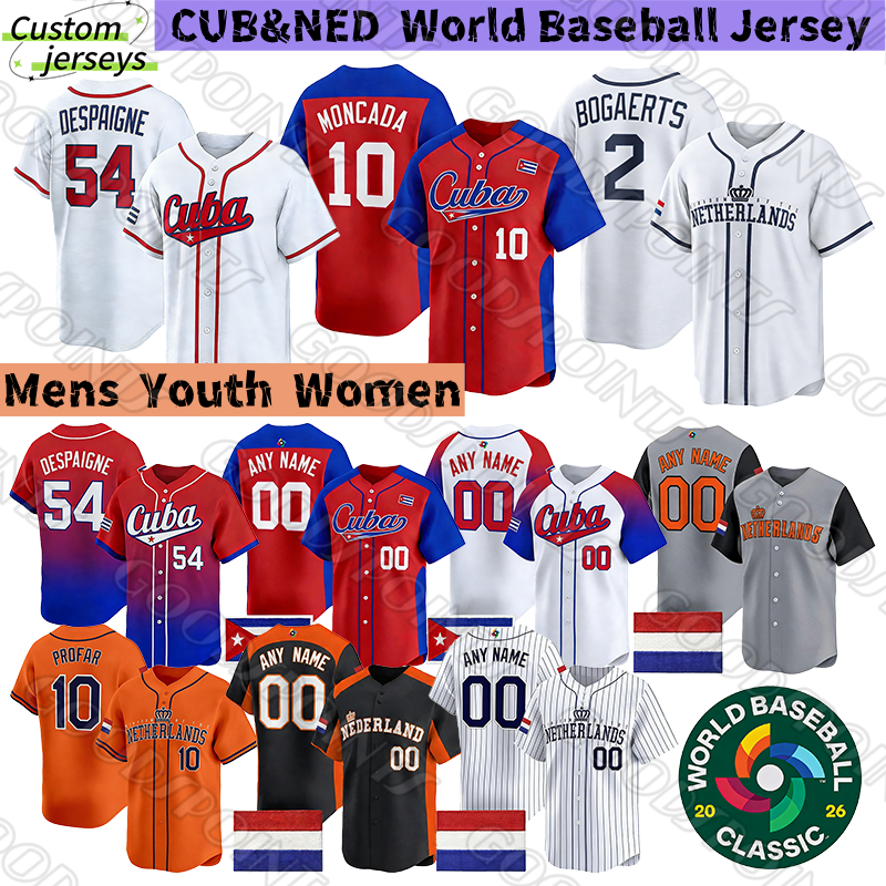 Team Cuba World Baseball Classic Jersey 2026 Raidel Martinez Rodriguez mens Team Netherlands jersey wbc jersey Ceddanne Rafaela Xander Bogaerts Baseball Jerseys