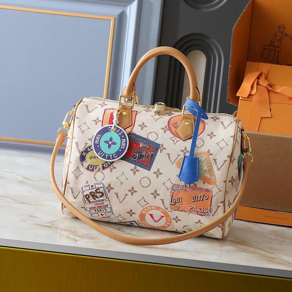 Designer bag Speedy P9 Bandouliere 30 Autres Cuirs Monogram M40391 women men classic fashion handbag chain shoulder cross body leather high quality brown AB1130