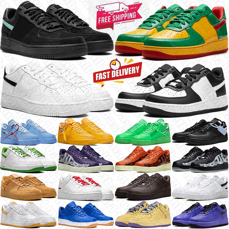 free shipping airforc 1 one af1s running shoes travisscot 1s white black panda utility flax wheat mens trainers deisgner outdoor sports sneakers off whiteair forc 1