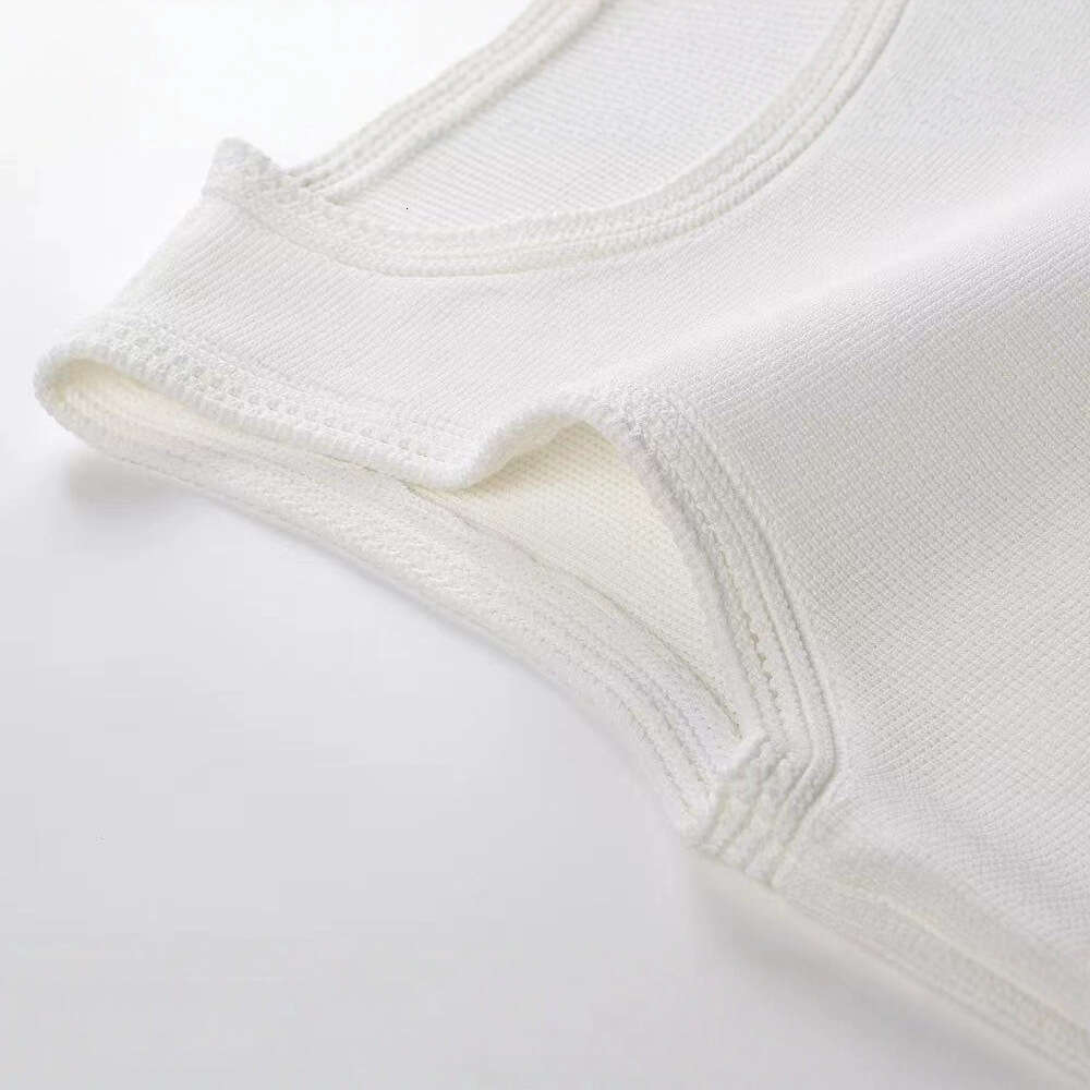 2026 Spring French Elegant Mature Simple Style White Tassel Knitted Vest Dress Women's Wear