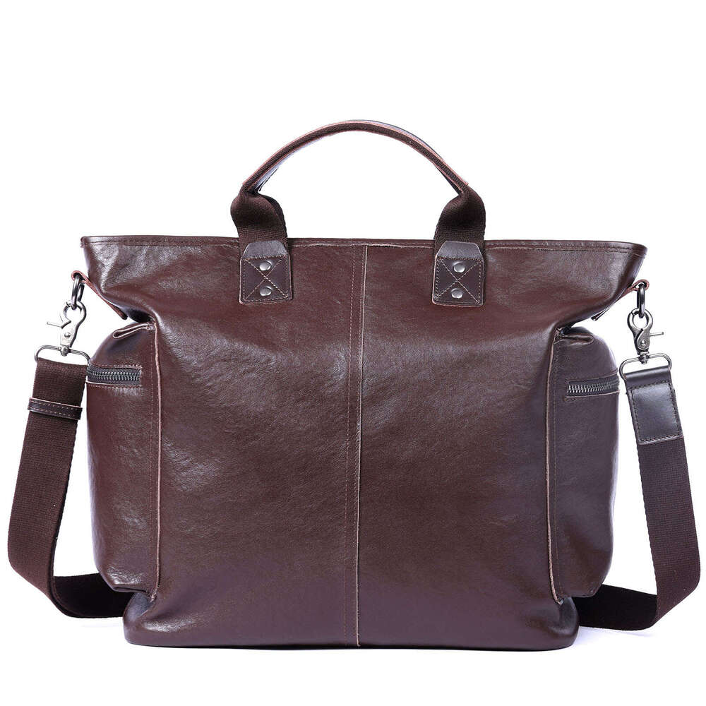 Luxury Shoulder Bags Layer Cowhide Men S Handbag Original Design Large Capacity Genuine Crossbody Laptop Bag Vegetable Tanned Leather Briefcase SENYY