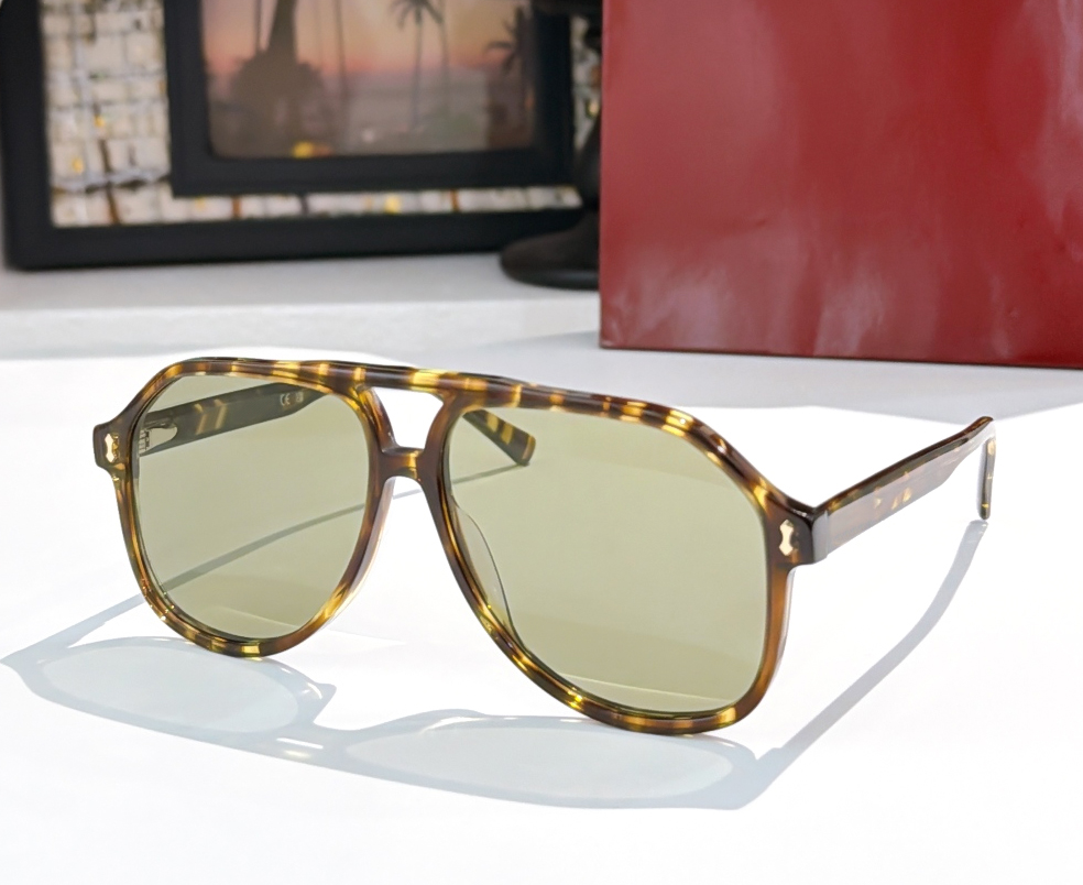 Fashion designer 1042 mens women sunglasses classic vintage acetate pilot shape glasses outdoor trendy versatile style UV400 protection come with case