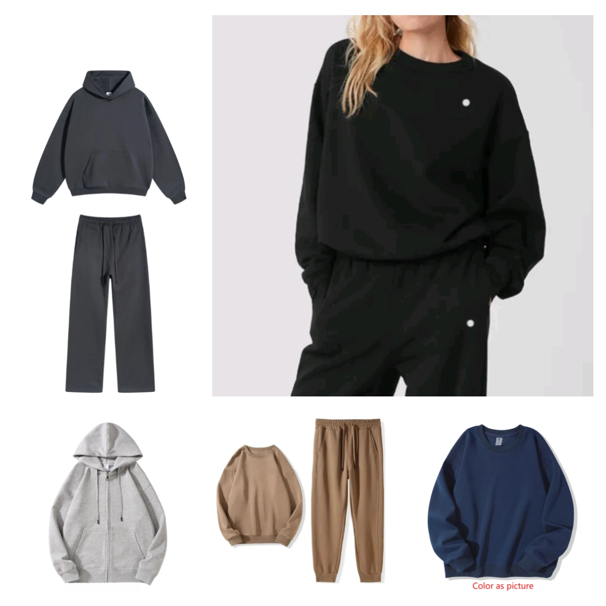 New Yoga Outfit Womens yogasets Yoga Zip Sweatshirt Women Men Sets Designer Quarter Perfectly Oversized Sweatshirts 3D Logo Sweater Loose Long Sleeve Short Sets