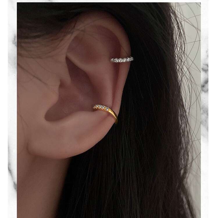 Electroplated Silver Nose Studs Ear Cuffs Fine Diamond Earrings European And American Bohemian Unique Lip Rings Unisex Earrings