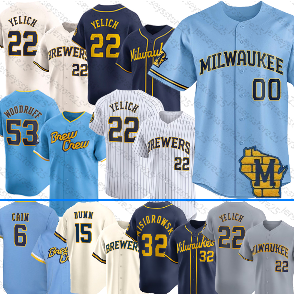 22 Christian Yelich 12 Rhys Hoskins Brewers Jersey 9 Bob Uecker William Contreras Jackson Chourio Freddy Peralta Sal Frelick Brandon Woodruff City Baseball Jerseys