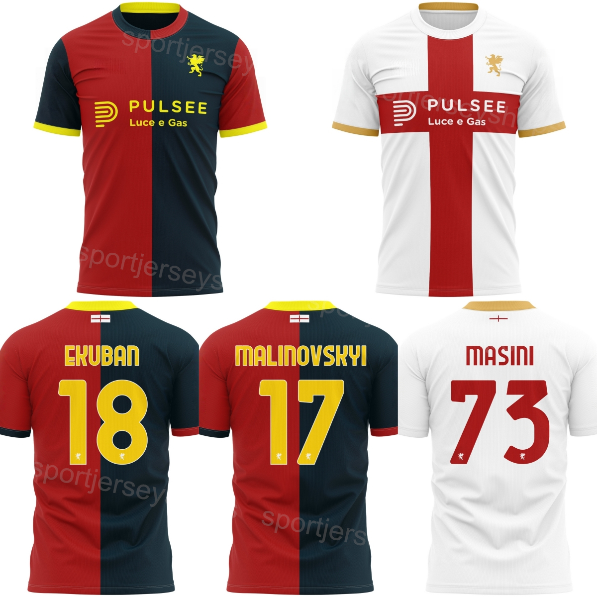 Club 2026 Soccer Genoa Jersey 18 EKUBAN 73 MASINI 17 MALINOVSKYI 15 NORTON-CUFFY 5 OSTIGARD 1 LEALI 3 MARTIN 23 CARBONI 77 ELLERTSSON COLOMBO Football Shirt Kits Men