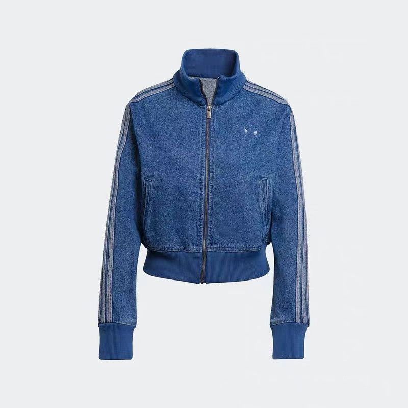 Designer Women's Jacket Vintage Embroidery Denim Jacket Women Slim Short Jacket Stand up Collar Tops Casual Outwear