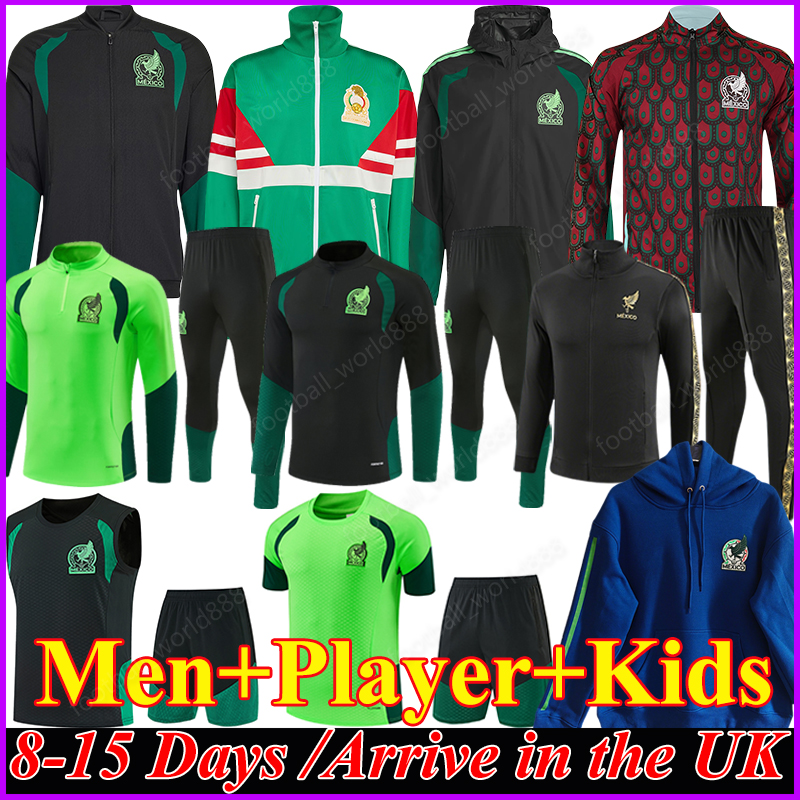 2026 Mexico World Cup Tracksuits Windbreaker Jackets 1986 Football Jerseys S.GIMENEZ 26 27 Soccer Sets E.ALVAREZ Training Sets Hooded Sweater Long Adult Kids Sets