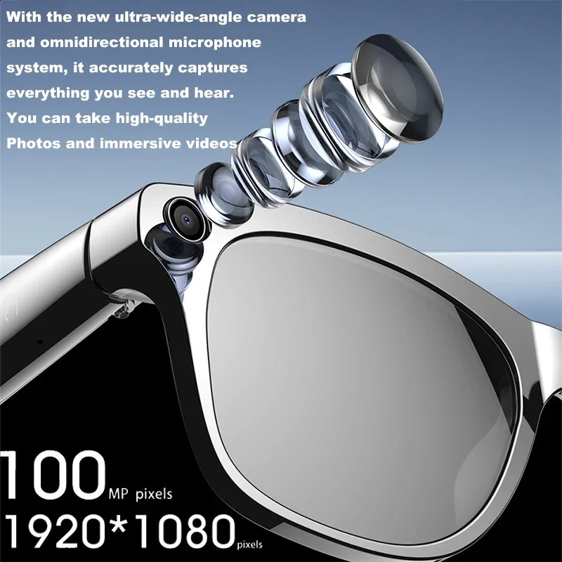 Smart Glasses with Camera, 100 MP Camera - 1080p HD Video Recording, Bluetooth Connectivity, Voice Assistant Control, iOS-Compatible Wearable Eyewear  - view 5