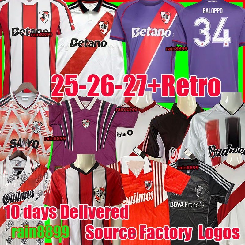 River Plate retro soccer jersey 2025 2026 LANZINI River Plate jersey trainning Vintage Football shirts camisetas futbol 1995 1996 CANIGGIA FALCAO ORTEGA GALLARDO
